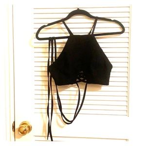 Black Strappy Crop Top
